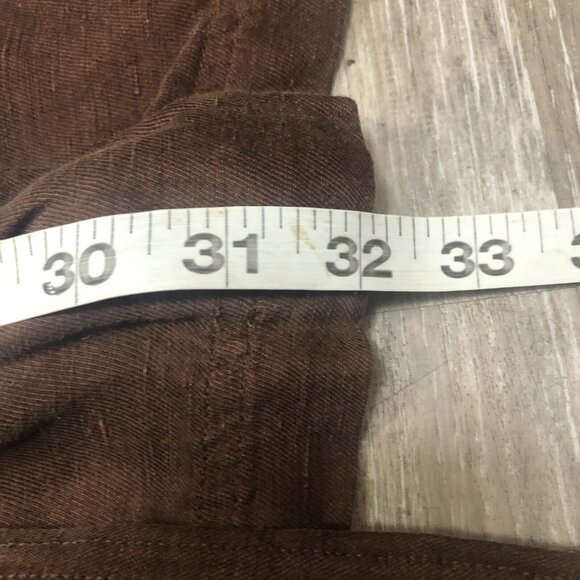 J. Crew Womens SZ 4 Brown Tie Waist Mini Shirtdress Sleeveless Linen Blend Dress - Picture 4 of 7